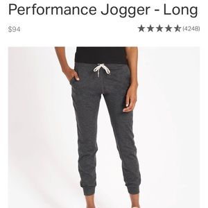Vuori Performance Jogger Long Size S in Heather Charcoal